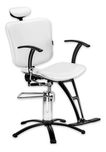 Sillón De Barbería Peluquería Luna Blanco Reclinable Dompel