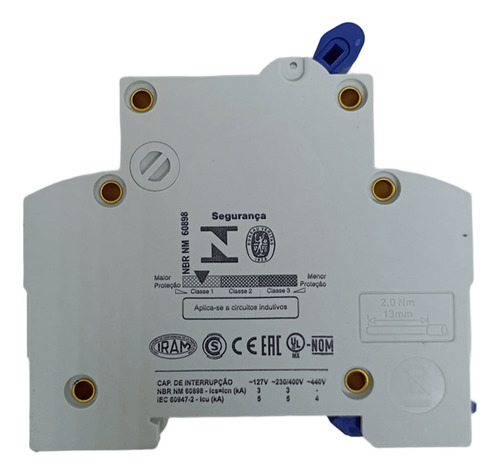 Minidisjuntor Termomag Mdw Curva C Weg 16a Bipolar