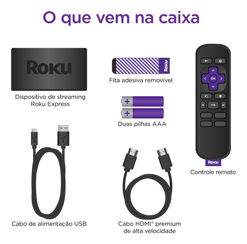 Roku Express | Dispositivo De Streaming Para Tv Hd/full Hd C Preto Padrão