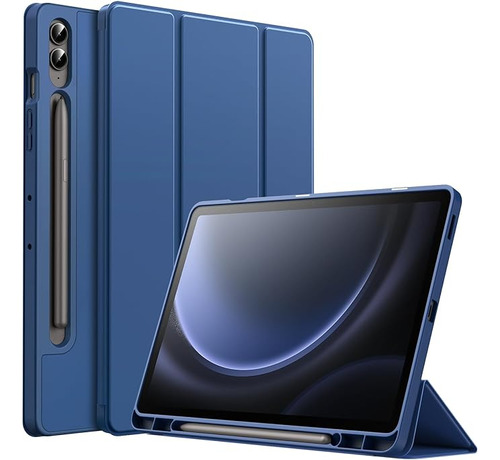 Funda Con Porta Lapiz Para Galaxy Tab S9 Fe Plus 12.4 Azul 