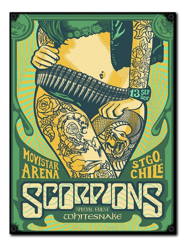 #1346 - Cuadro Vintage 30 X 40 Scorpions Rock Poster Música