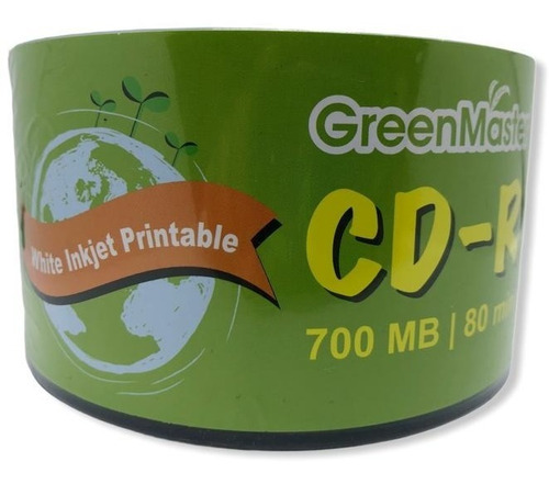  Cd-r Printable Full Face Blanco Green Master 50pzas