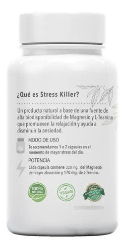 Stress Killer Leguilab Relajante X 60 Capsulas Vegetales Sin Sabor