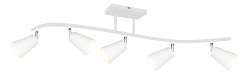 Lampara Aplique Barral Techo Moderno 5 Luces Spot Movil E27 Estructura Blanco