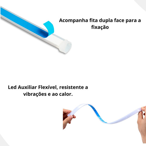 Kit Fitas Led Drl Farol + Seta 12v 60cm Amarok 2022 2023