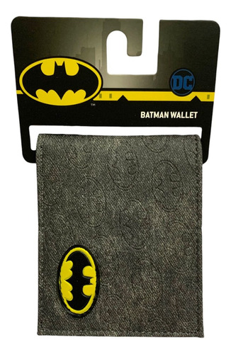 Billetera Batman Importada Gris Logo Con Monedero Premium