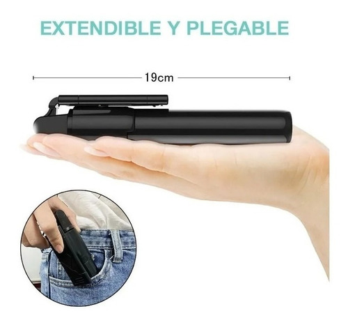 Imagen 7 de 10 de Palo Bastón Selfie Celular Control Bluetooth Trípode 78cm