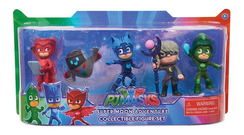 Kit Com 5 Bonecos Pj Masks Conjunto Super Moon Lua Dtc