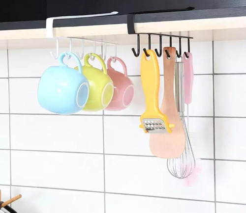 Perchero Barral Seis Ganchos Estante Cocina Placard