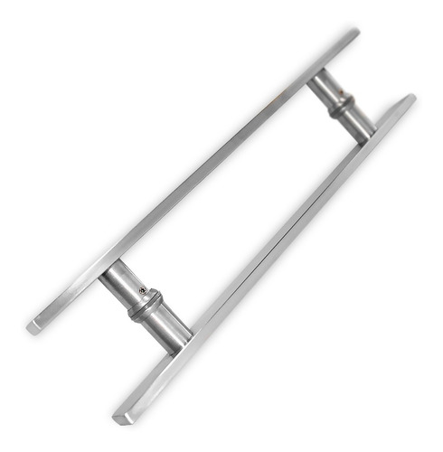 Puxador Inox Porta De  Madeira Ou Vidro 45cm Duplo Escovado