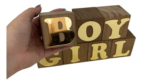 Cubo Decorativo Mesa Boy Girl Pinus 7 Peças