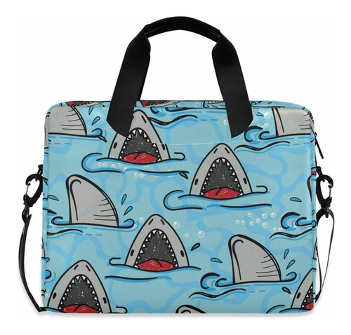 Alaza Cute Shark Animal Print Azul Portatil Bolsa Bandolera