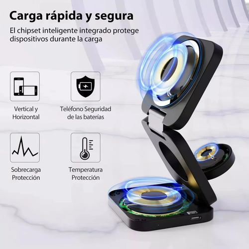 Cargador Inalámbrico 3 En 1 Para iPhone/iwatch/AirPods