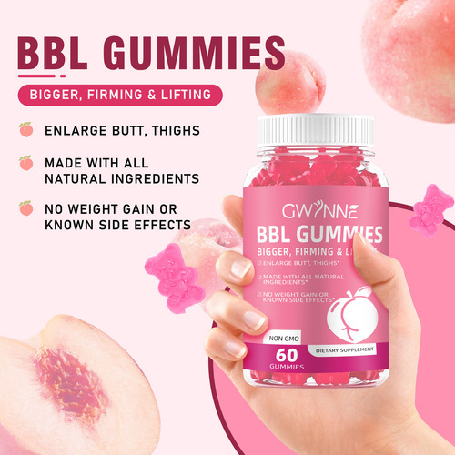 Gwynne Bbl Gummies Mejora Tu Busto Y Glúteos 60 Cápsulas Sabor Fudge mujer