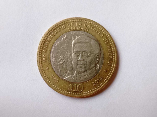 Moneda 10 Pesos Ignacio Zaragoza Batalla De Puebla