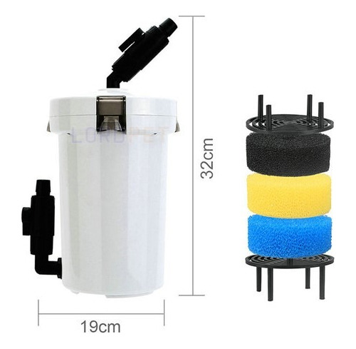 Filtro externo Canister 400 L/h para acuarios de hasta 80 litros de voltaje 127 V