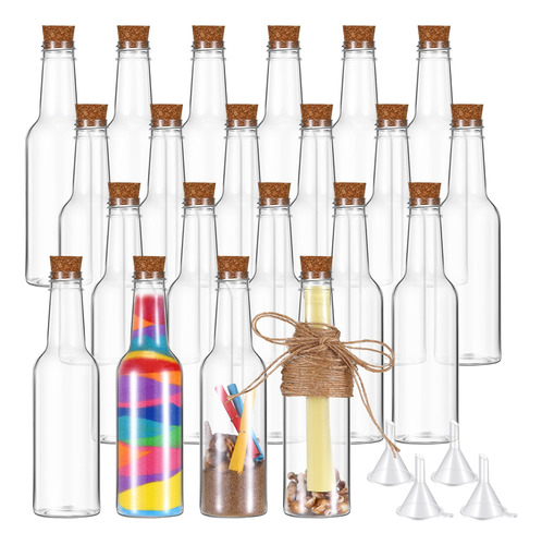 Tanlade 20 Botellas De Plástico Con Tapones De Corcho, Bot.