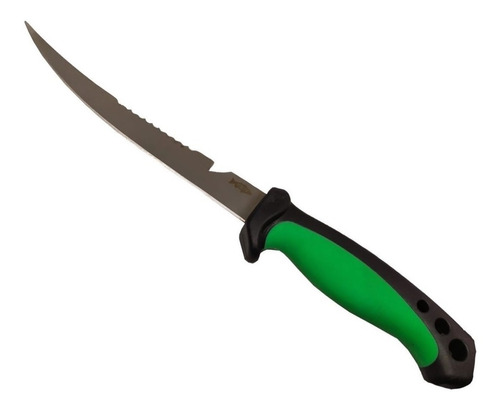 Cuchillo De Pesca Filetero C/descamador Simil Mustad Verde