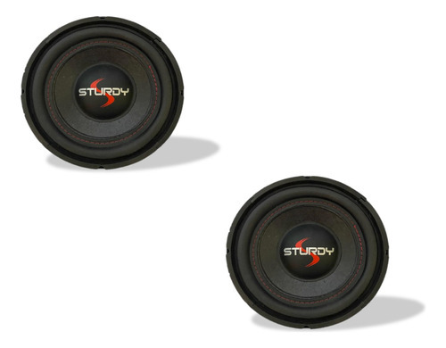 Kit Par Alto Falante Subwoofer 8 Pol Slim Sturdy 200w Rms Cor Preto