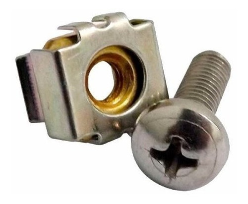 Imagem 10 de 10 de Kit Porca Gaiola + Parafuso Para Rack De Telecom Com 25 Pçs