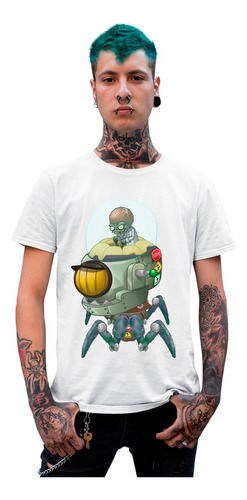 Panda Blanca Playera Dr Zomboss Robot Plantas Vs Zombies