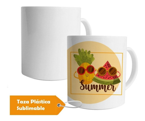 Imagen 9 de 10 de Taza Plastica Polímero Sublimable Blanca Recta Lmc X200 Uni