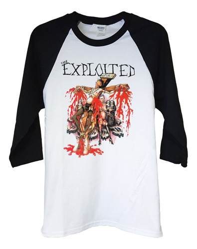 Polera Raglan 3/4 The Exploited Jesus Is De Punk Abominatron