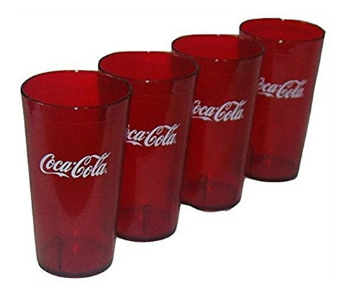 Juego De Vasos De Plástico Rojo Rubí Con Logotipo De Coca Co
