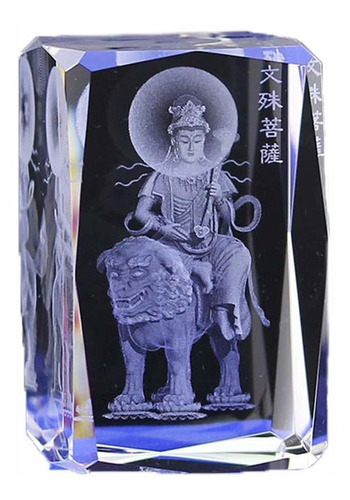 Figura Cristal Budista Coleccion Recuerdo Manjushri Jiuhua