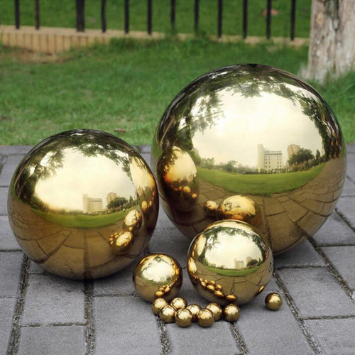 Esfera De Adorno De Jardín 138mm Dorado