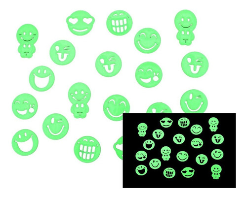 20 Emojis / Estrellas Fluorescentes Para Techo Importadas