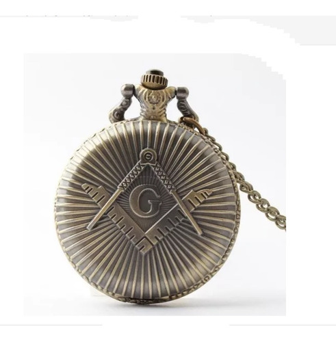Imagen 1 de 2 de Reloj De Bolsillo Masonico, Escuadra Y Compas