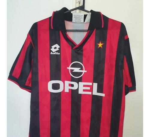 Camiseta Lotto Milan Titular 1994 Opel Roberto Baggio