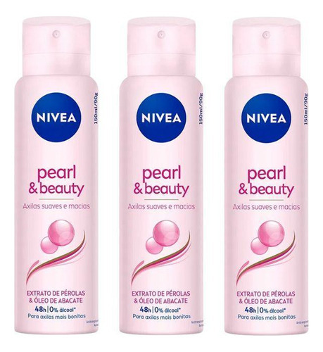 Desodorante Aerossol Nivea 150ml Fem Pearl Beauty