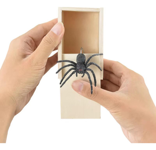 Decoración De Halloween, Araña De Simulación, Caja De Madera