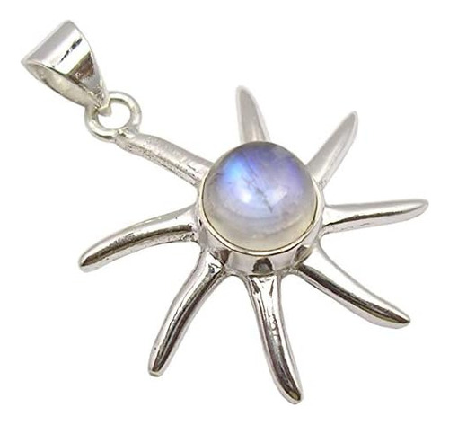 Silverstarjewel Colgante De Plata De Ley 925 Con Piedra Luna