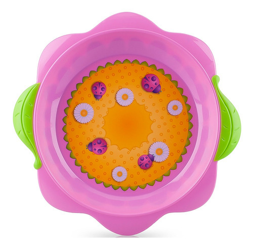Plato de comida infantil con forma de flor, color rosa Nuby, comida para bebés