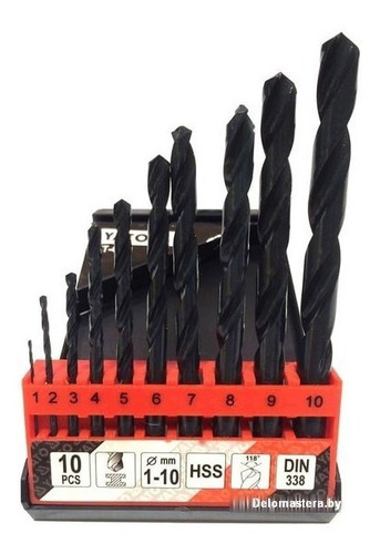 Set Brocas Acero 10 Pcs (1-10mm) Yato