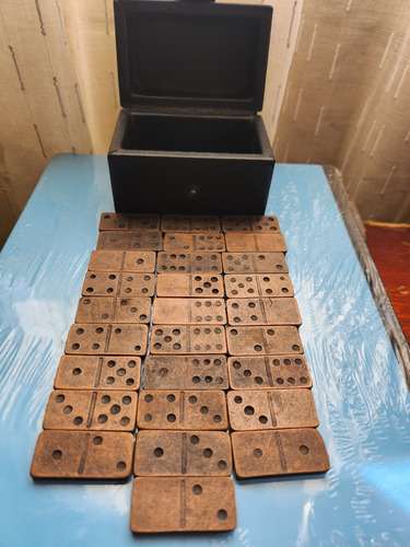 Vendo Domino De Cobre Con Caja De Cuero 