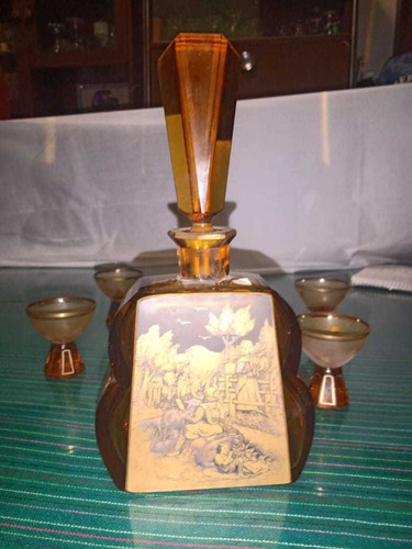 Licorera Cristal De Bavaria 950ml Con 4 Copas (Usado)