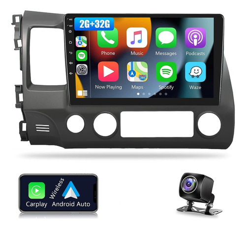 Pantalla Honda Civic Carplay 06-11 Estereo 2+32 Android 14