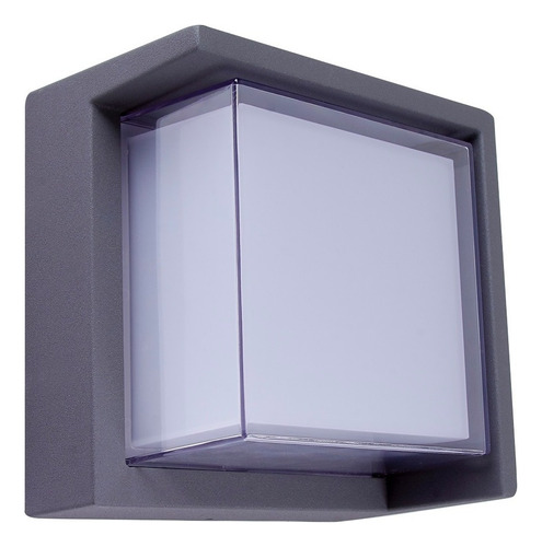 Lampara Cubo Muro Led Exterior Gris 15w Luz Suave Cálida Tecnolite HLED-1051/30/G