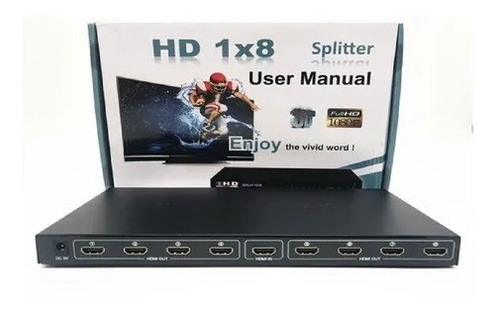 Splitter Amplificador Hdmi 1x8 Full Hd 3d 1080p Tienda 