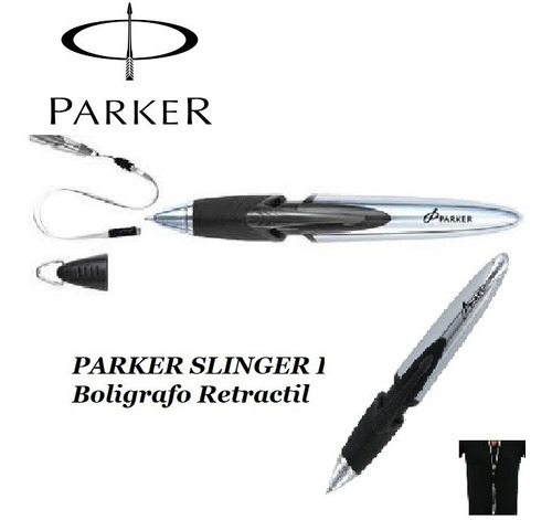 Boligrafo Parker Slinger Ii Negro Y Cromo  Grip Negro