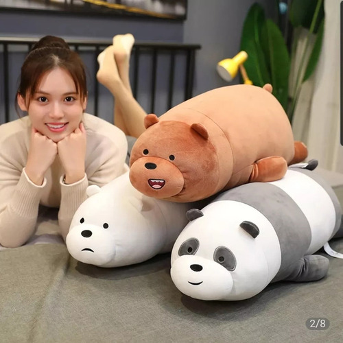 Ursos Sem Curso 30 Cm Marrom, Polar E Panda, Pacote Com 3