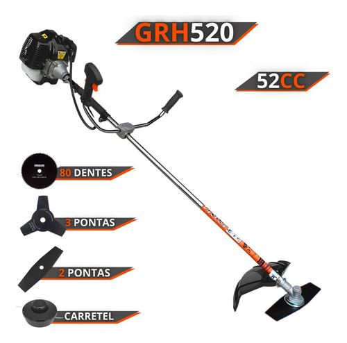 Roçadeira Terra Completa + Lâminas Extras De 3p E 80d Dentes