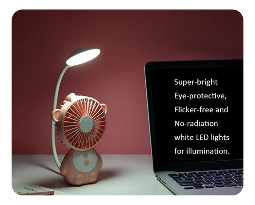 Ventilador Mini Usb: 3, Led, Recargable, Portátil, Naranja