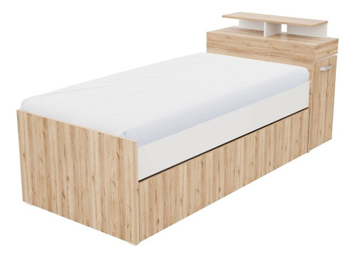 Cama Nido Multifuncional Con Escritorio Maderkit Color Duna Color Beige