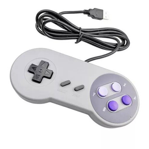 Controle joystick Monkey Business BR Controle USB SNES Super nintendo cinza