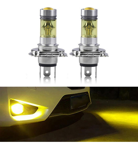 . Proyector Antiniebla Led Amarillo H4 De 100 W, 4300 K, De
